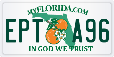 FL license plate EPTA96