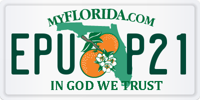 FL license plate EPUP21