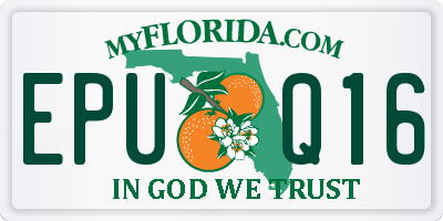 FL license plate EPUQ16