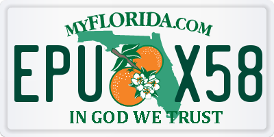 FL license plate EPUX58