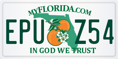 FL license plate EPUZ54