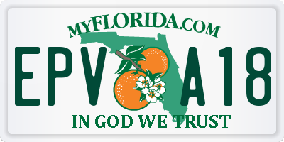 FL license plate EPVA18