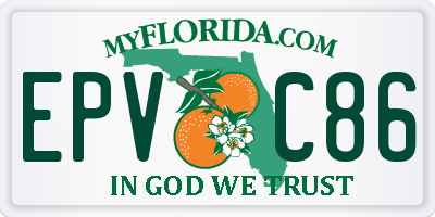 FL license plate EPVC86
