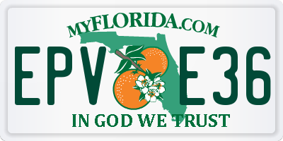FL license plate EPVE36
