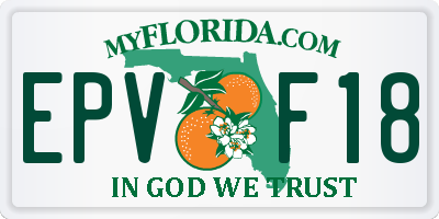 FL license plate EPVF18