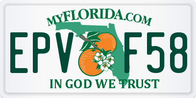 FL license plate EPVF58
