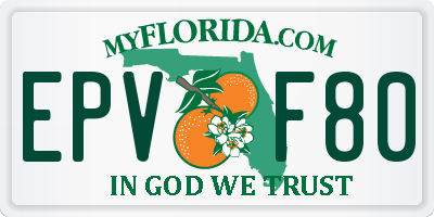 FL license plate EPVF80