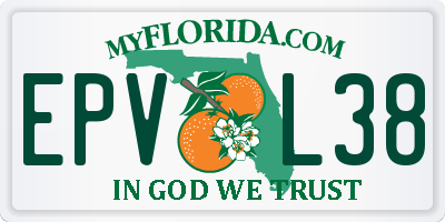 FL license plate EPVL38