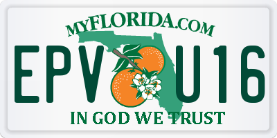 FL license plate EPVU16
