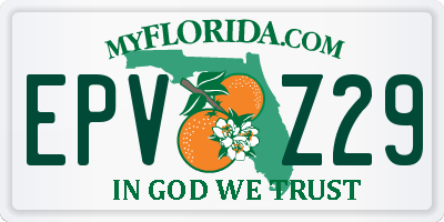 FL license plate EPVZ29