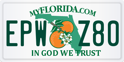 FL license plate EPWZ80