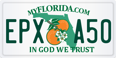 FL license plate EPXA50