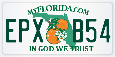 FL license plate EPXB54