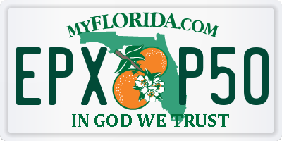 FL license plate EPXP50