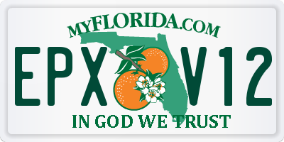 FL license plate EPXV12