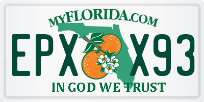 FL license plate EPXX93