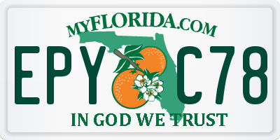 FL license plate EPYC78