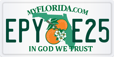 FL license plate EPYE25