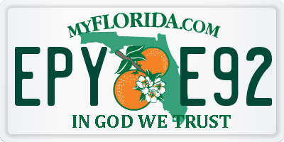 FL license plate EPYE92