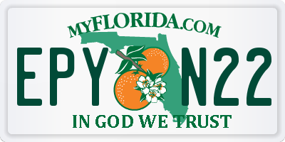 FL license plate EPYN22