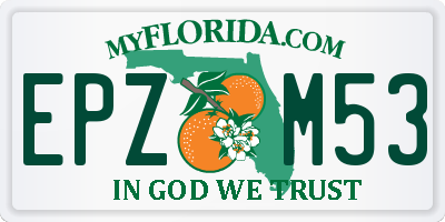 FL license plate EPZM53