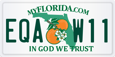 FL license plate EQAW11