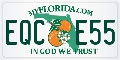 FL license plate EQCE55
