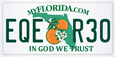 FL license plate EQER30