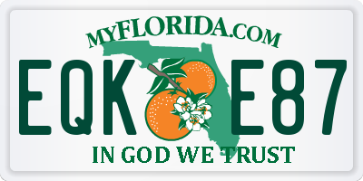 FL license plate EQKE87