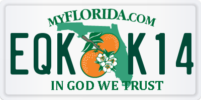 FL license plate EQKK14