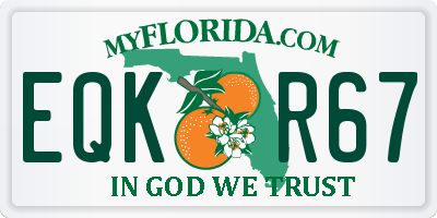 FL license plate EQKR67