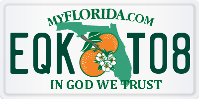 FL license plate EQKT08