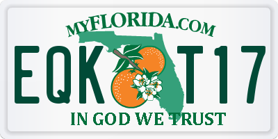 FL license plate EQKT17