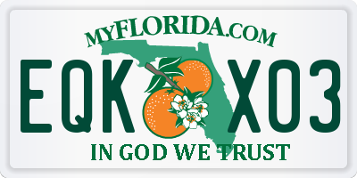 FL license plate EQKX03