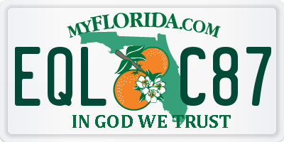 FL license plate EQLC87