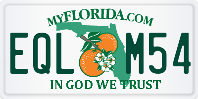 FL license plate EQLM54