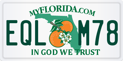 FL license plate EQLM78