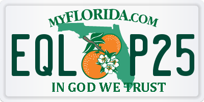 FL license plate EQLP25