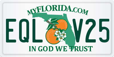 FL license plate EQLV25