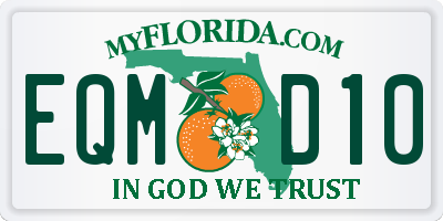 FL license plate EQMD10