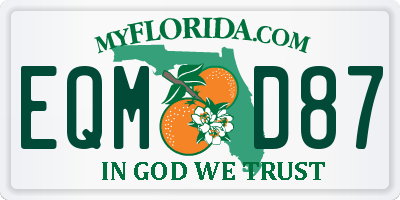 FL license plate EQMD87