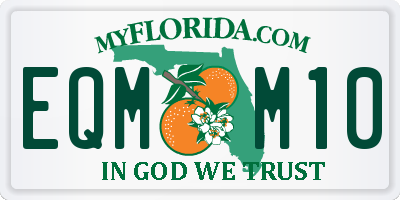 FL license plate EQMM10
