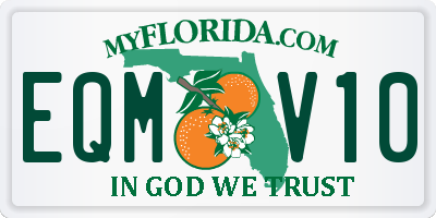 FL license plate EQMV10