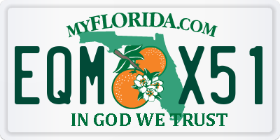 FL license plate EQMX51