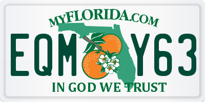FL license plate EQMY63
