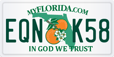 FL license plate EQNK58
