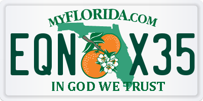 FL license plate EQNX35