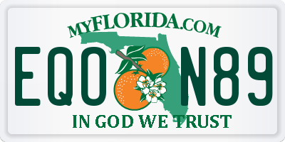 FL license plate EQON89