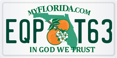 FL license plate EQPT63