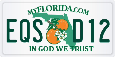 FL license plate EQSD12